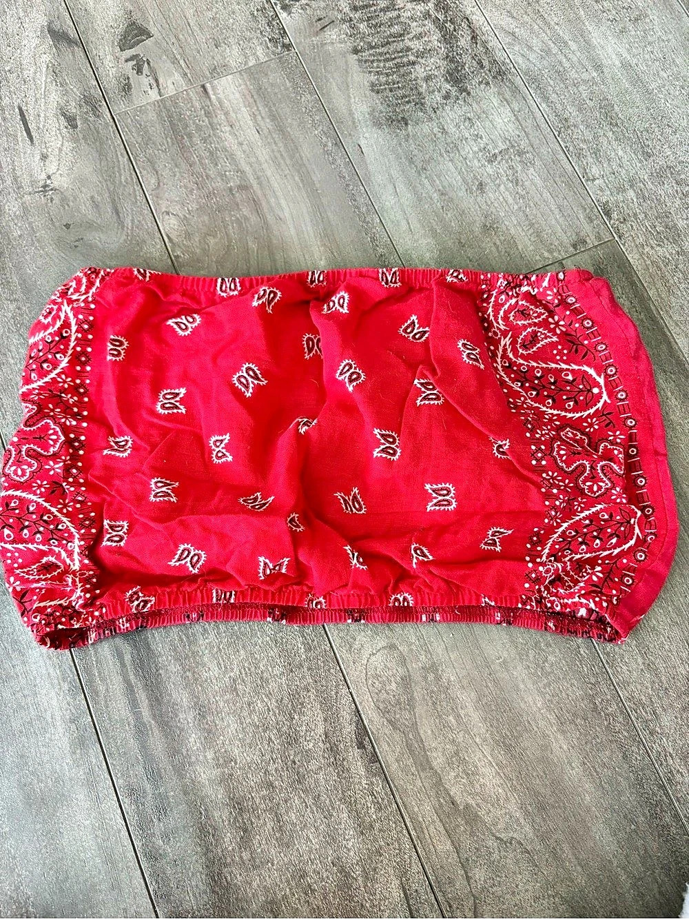 Free People FP Revival Bandana Top Crop Top in Red & White